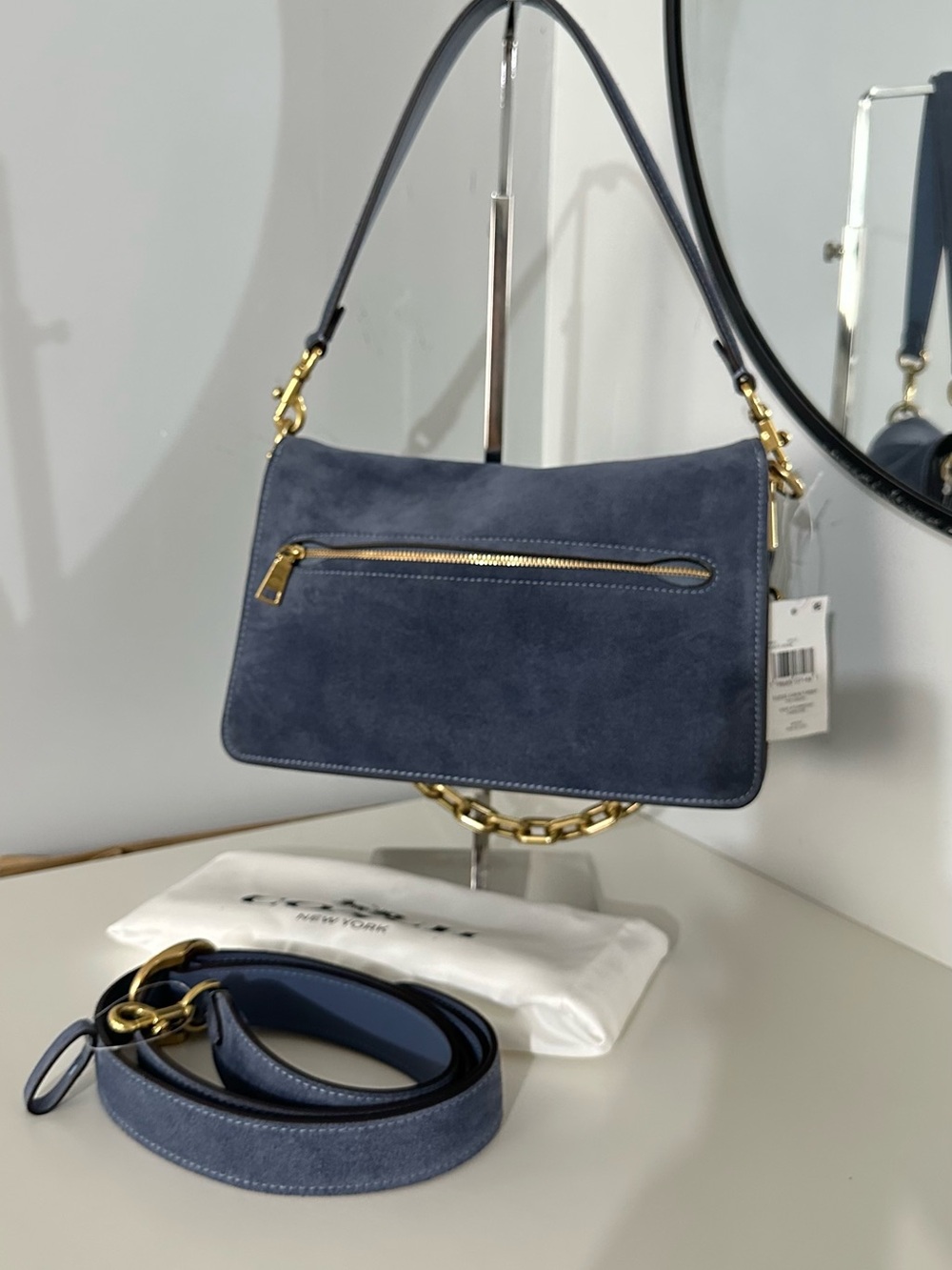 ❤️ new coach tabby chain / suede light denim - Picture 4 of 9